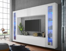 TV-Board >Benevent< in Weiß Hochglanz - 180x40x30cm (BxHxT)