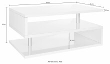 Couchtisch >Altamura< in Weiß Hochglanz - 90x41,5x55cm (BxHxT)