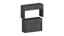 Essbank >Pachino< (2er-Set) in Schiefer - 66/290x45x25cm (BxHxT)