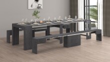 Essbank >Pachino< (2er-Set) in Schiefer - 66/290x45x25cm (BxHxT)