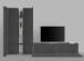 Wohnwand >Benevent< (4-teilig) in Anthrazit matt - 280x180x30 (BxHxT)