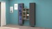 Wohnwand >Benevent< (3-teilig) in Anthrazit matt - 140x180x30 (BxHxT)