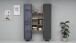 Wohnwand >Benevent< (3-teilig) in Anthrazit matt - 140x180x30 (BxHxT)