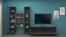Wohnwand >Benevent< (4-teilig) in Anthrazit matt - 320x180x30 (BxHxT)