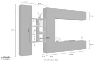Wohnwand >Benevent< (5-teilig) in Anthrazit matt - 320x180x30 (BxHxT)