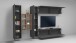 Wohnwand >Benevent< (5-teilig) in Anthrazit matt - 320x180x30 (BxHxT)