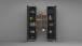 Wohnwand >Benevent< (3-teilig) in Anthrazit matt - 140x180x30 (BxHxT)