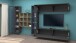 Wohnwand >Benevent< (5-teilig) in Anthrazit matt - 350x180x30 (BxHxT)