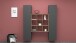 Wohnwand >Benevent< (3-teilig) in Anthrazit matt - 170x180x30 (BxHxT)