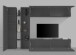 Wohnwand >Benevent< (5-teilig) in Anthrazit matt - 280x180x30 (BxHxT)