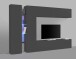 Wohnwand >Benevent< (5-teilig) in Anthrazit matt - 280x180x30 (BxHxT)