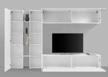 Wohnwand >Benevent< (5-teilig) in Weiß Hochglanz - 280x180x30 (BxHxT)