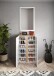 Schuhschrank >Farina< 2 Türen, Weiss Hochglanz Lack / Eiche Cadiz Dekor - 70x111x35cm B/H/T