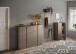 Schuhschrank >Farina< 2 Türen, Bronzo / Mercure Struktur-Dekor - 70x111x35cm B/H/T