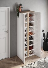 Schuhschrank >Farina< Spiegel, Weiss Hochglanz Lack...