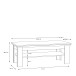 Couchtisch >ILOPPA< mit Ablage, in Schnee / Nelson Eiche Dekor - 120,6x45,3x60,4cm (BxHxT)