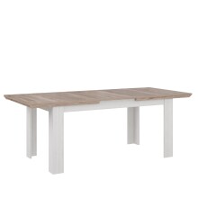 Kulissentisch >ILOPPA< ausziehbar 206,6, Schnee/ Nelson Eiche Dekor - 160/206,6x75x90cm BxHxT