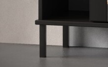 Sideboard >WZ-0800< 4 Schübe, 2 Türen, Kiefer massiv schwarz lackiert  - 140x80x40 (BxHxT)