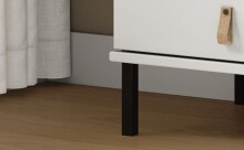 Waschbeckenunterschrank >WZ-0800< 2 Türen, 1 Boden, Kiefer massiv weiß lackiert - 62x65x40 (BxHxT)