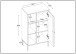 Badkommode >WZ-0800< 1 Tür, 4 Böden, Kiefer massiv weiß lackiert  - 52x90x32 (BxHxT)