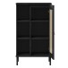 Badkommode >WZ-0800< 1 Tür, 4 Böden, Kiefer massiv schwarz lackiert  - 52x90x32 (BxHxT)