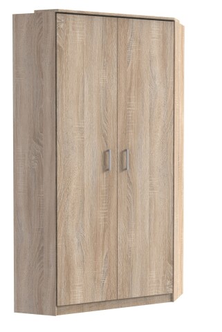 Eckkleiderschrank >Click< in Eiche Sägerau Dekor - 95x198x95 (BxHxT)