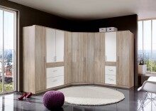 Eckkleiderschrank >Click< in Eiche Sägerau Dekor - 95x198x95 (BxHxT)