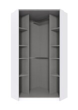 Eckkleiderschrank >Click< in weiss Dekor / Spiegel - 95x198x95 (BxHxT)