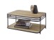Couchtisch >Bomi< Mango massiv / Metall schwarz / Wiener Geflecht - 92x40x60cm (BxHxT)