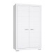 Kleiderschrank >SNOW< 2 Türen, 1 Stange, 1 Boden, in weiß - 116x198,5x59,3cm (BxHxT)