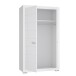 Kleiderschrank >SNOW< 2 Türen, 1 Stange, 1 Boden, in weiß - 116x198,5x59,3cm (BxHxT)