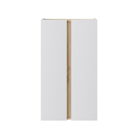 Schuhschrank >TEMPUS< 2 Türen, 6 Böden, Nodi Eiche Dekor / Artik Weiß - 56,5x102x35 (BxHxT)