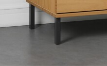 Hochschrank >WZ-0801< 2 Türen, 2 Fächer, Kiefer massiv eichefarbig lack - 35x190x32 (BxHxT)
