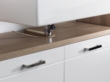 Waschbeckenunterschrank >NEBRASKA< in Eiche-Optik/Weiß 80 x 59 x 31,5 cm (BxHxT)