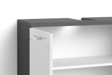 Waschbeckenunterschrank >NEBRASKA< in Anthrazit/Weiß 80 x 59 x 31,5 cm (BxHxT)