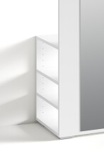 Hochschrank >BEN< in Weiß mit Spiegel 40 x 184 x 35 cm (BxHxT)