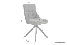 Stuhl >CALIFORNIA< 2er-Set in grün aus Webstoff/Velvet 50x89x56 cm (BxHxT)