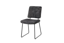 Kufenstuhl >LIAM< 4er Set in Anthrazit aus Vintage Samtstoff 45x83x61 cm (BxHxT)