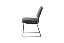 Kufenstuhl >LIAM< 4er Set in Anthrazit aus Vintage Samtstoff 45x83x61 cm (BxHxT)