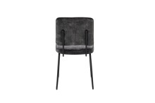 Kufenstuhl >LIAM< 4er Set in Anthrazit aus Vintage Samtstoff 45x83x61 cm (BxHxT)