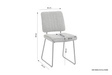 Kufenstuhl >LIAM< 4er Set in Anthrazit aus Vintage Samtstoff 45x83x61 cm (BxHxT)