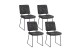 Kufenstuhl >LIAM< 4er Set in Anthrazit aus Vintage Samtstoff 45x83x61 cm (BxHxT)