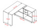 Eckschreibtisch >Yihabo I< in Weiß - 121x78,4x136,5cm (BxHxT)