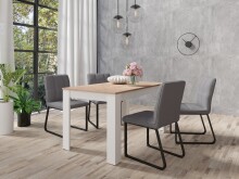 Tisch >NORI< in Weiß/Eiche-Optik 120 x 75 x...