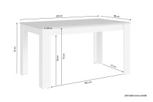 Tisch >NORI< in Weiß/Eiche-Optik 120 x 75 x 80 cm (BxHxT)