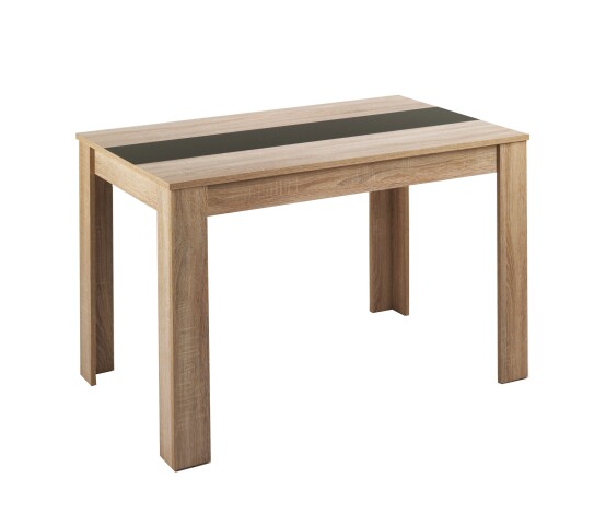 Tisch >NORI< in Eiche-Optik, Einlage Schwarz/Weiß 120 x 75 x 80 cm (BxHxT)