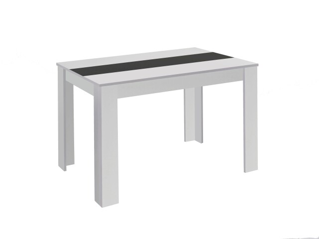 Tisch >NORI< in Weiß, Einlage Schwarz/Weiß 140 x 75 x 80 cm (BxHxT)