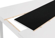 Tisch >NORI< in Weiß, Einlage Schwarz/Weiß 140 x 75 x 80 cm (BxHxT)