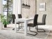 Tisch >NORI< in Weiß, Einlage Schwarz/Weiß 140 x 75 x 80 cm (BxHxT)