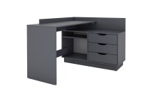 Winkelschreibtisch >BELFAST< in Anthrazit 129 x 83,5 x 105 cm (BxHxT)
